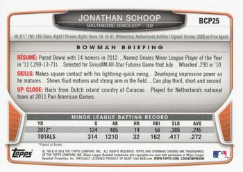 2013 Bowman - Chrome Prospects #BCP25 Jonathan Schoop Back