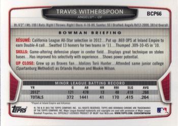 2013 Bowman - Chrome Prospects #BCP66 Travis Witherspoon Back