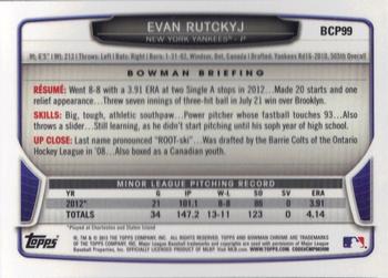 2013 Bowman - Chrome Prospects #BCP99 Evan Rutckyj Back