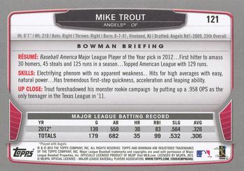 2013 Bowman - Gold #121 Mike Trout Back