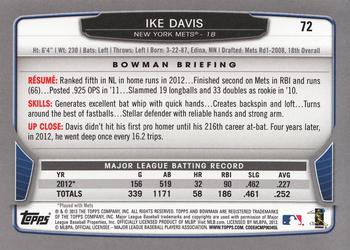 2013 Bowman - Gold #72 Ike Davis Back