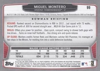 2013 Bowman - Gold #99 Miguel Montero Back