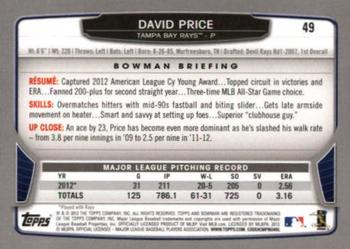 2013 Bowman - Hometown #49 David Price Back
