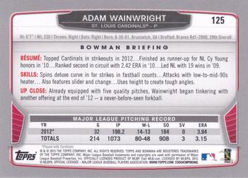 2013 Bowman - Hometown #125 Adam Wainwright Back