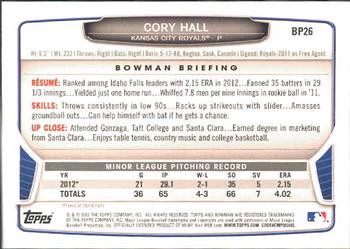2013 Bowman - Prospects #BP26 Cory Hall Back