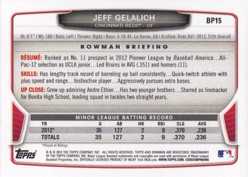 2013 Bowman - Prospects #BP15 Jeff Gelalich Back