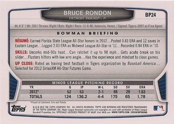 2013 Bowman - Prospects #BP24 Bruce Rondon Back
