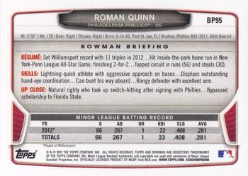 2013 Bowman - Prospects #BP95 Roman Quinn Back