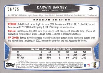 2013 Bowman - Red Ice #26 Darwin Barney Back