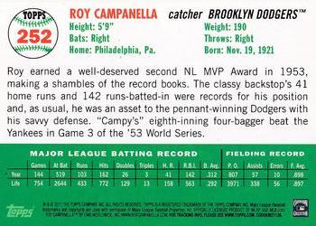 2011 Topps - 60 Years of Topps: The Lost Cards Original Back #252 Roy Campanella Back