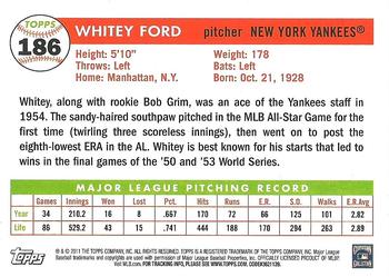 2011 Topps - 60 Years of Topps: The Lost Cards Original Back #186 Whitey Ford Back