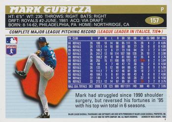 1996 Topps #157 Mark Gubicza Back