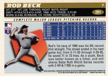 1996 Topps #201 Rod Beck Back