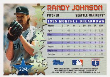 1996 Topps #224 Randy Johnson Back