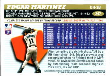1996 Topps #247 Edgar Martinez Back