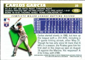 1996 Topps #415 Carlos Garcia Back