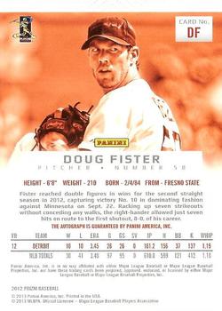 2012 Panini Prizm - Autographs #DF Doug Fister Back