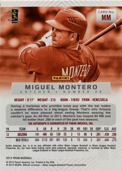2012 Panini Prizm - Autographs #MM Miguel Montero Back