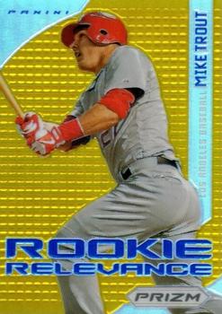 2012 Panini Prizm - Rookie Relevance Prizms Gold #RR1 Mike Trout Front