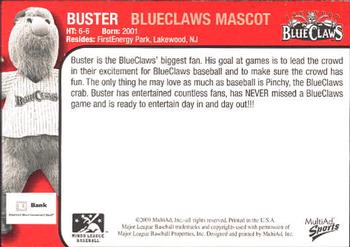 2009 MultiAd Lakewood BlueClaws SGA #33 Buster Back