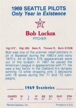 1983 Galasso 1969 Seattle Pilots #19 Bob Locker Back