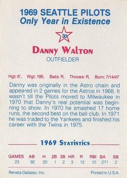 1983 Galasso 1969 Seattle Pilots #30 Danny Walton Back