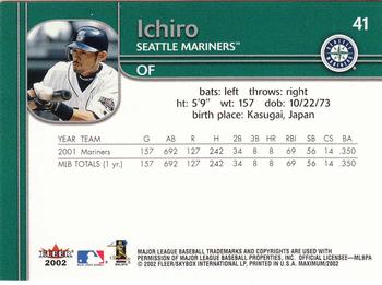 2002 Fleer Maximum #41 Ichiro Back
