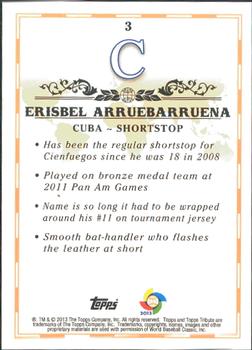 2013 Topps Tribute WBC #3 Erisbel Arruebarrena Back