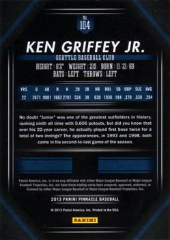 2013 Pinnacle #104 Ken Griffey Jr. Back