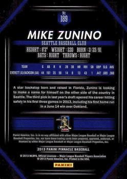 2013 Pinnacle #189 Mike Zunino Back
