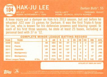2013 Topps Heritage Minor League #104 Hak-Ju Lee Back
