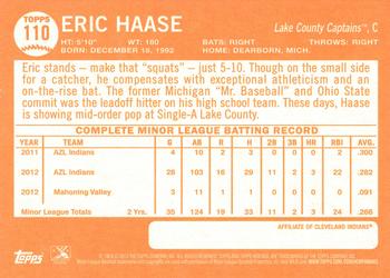 2013 Topps Heritage Minor League #110 Eric Haase Back