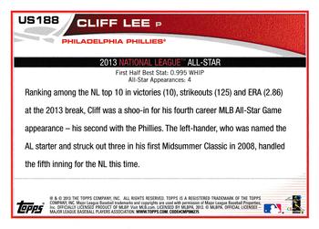 2013 Topps Update #US188 Cliff Lee Back