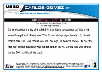 2013 Topps Update #US20 Carlos Gomez Back