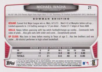2013 Bowman Draft Picks & Prospects #21 Michael Wacha Back
