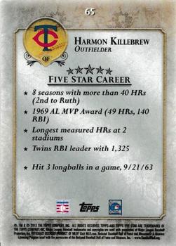 2013 Topps Five Star #65 Harmon Killebrew Back