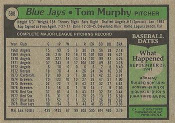 1979 Topps #588 Tom Murphy Back