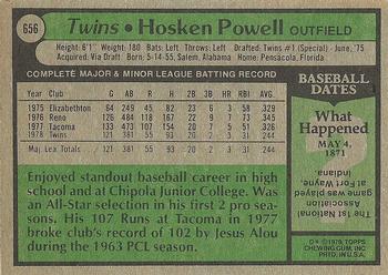 1979 Topps #656 Hosken Powell Back