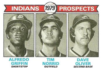 1979 Topps #705 Indians 1979 Prospects (Alfredo Griffin / Tim Norrid / Dave Oliver) Front