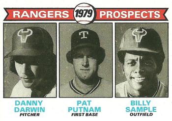 1979 Topps #713 Rangers 1979 Prospects (Danny Darwin / Pat Putnam / Billy Sample) Front