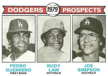 1979 Topps #719 Dodgers 1979 Prospects (Pedro Guerrero / Rudy Law / Joe Simpson) Front