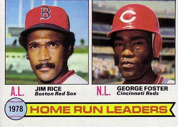 1979 Topps #2 1978 Home Run Leaders (Jim Rice / George Foster) Front