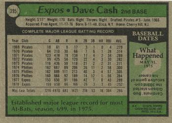 1979 Topps #395 Dave Cash Back