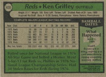 1979 Topps #420 Ken Griffey Back