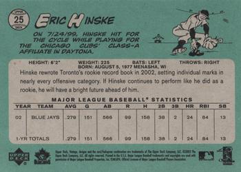 2003 Upper Deck Vintage #25 Eric Hinske Back