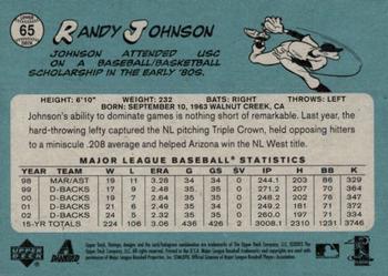 2003 Upper Deck Vintage #65 Randy Johnson Back