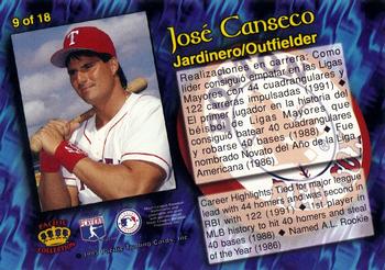 1995 National Packtime #9 Jose Canseco Back