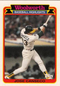 1989 Topps Woolworth Baseball Highlights #23 Jose Canseco Front