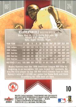 2004 Fleer National Pastime #10 Manny Ramirez Back