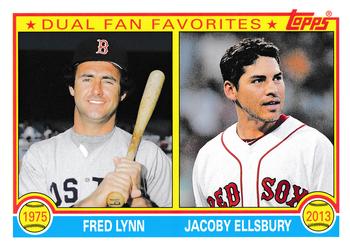 2013 Topps Archives - Dual Fan Favorites #DFF-LE Fred Lynn / Jacoby Ellsbury Front